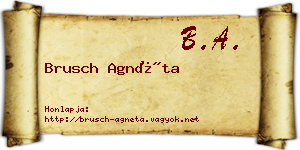 Brusch Agnéta névjegykártya